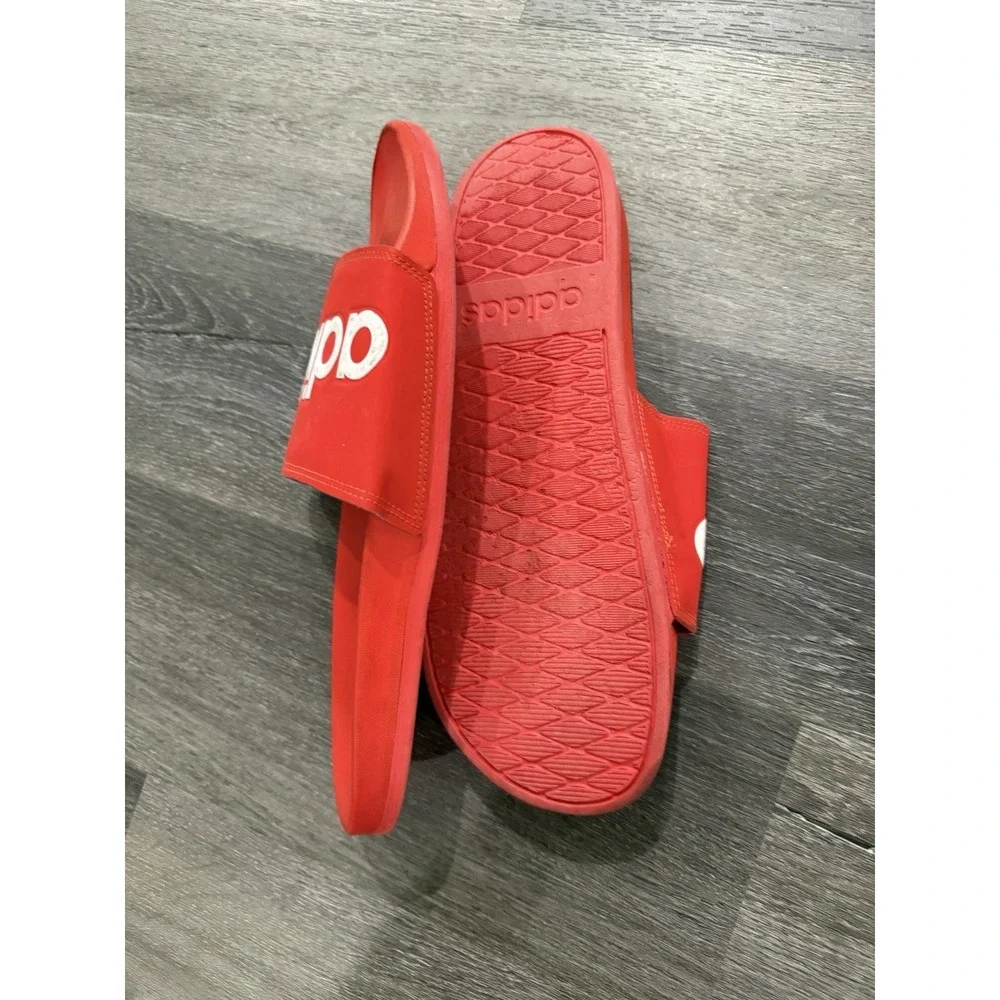 Adidas Men's Size 12 Red Slides‎
